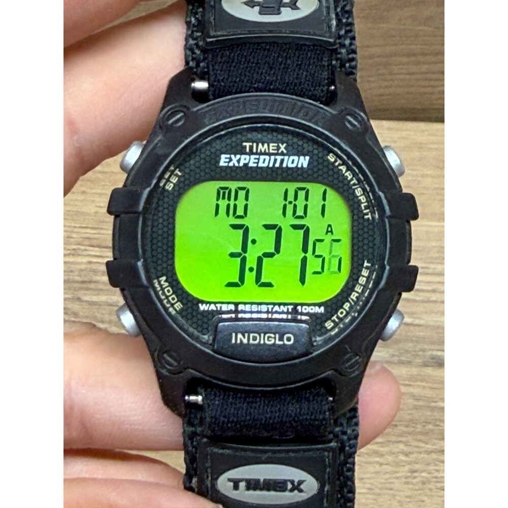 Timex Expedition Indiglo Digital Dial Black/Gray Men's Watch w/ Adjustable Strap